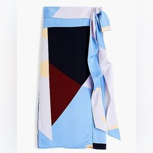 J Crew Colorful Geometric Wrap Skirt